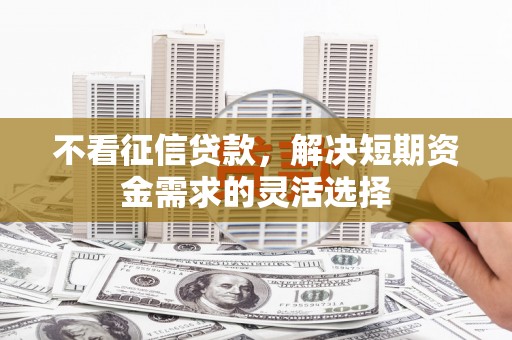 温州不看征信贷款，解决短期资金需求的灵活选择