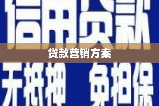 温州贷款营销方案