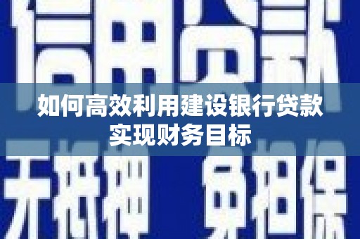 温州如何高效利用建设银行贷款实现财务目标