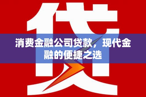 温州消费金融公司贷款，现代金融的便捷之选
