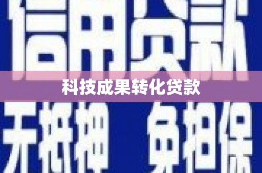 温州科技成果转化贷款