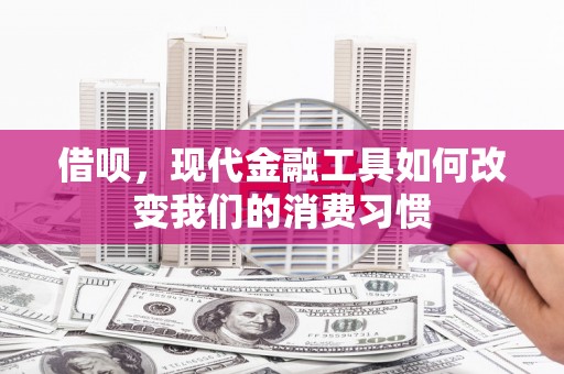 温州借呗，现代金融工具如何改变我们的消费习惯