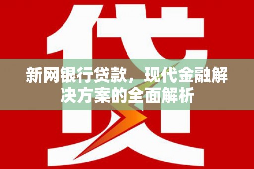 温州新网银行贷款，现代金融解决方案的全面解析