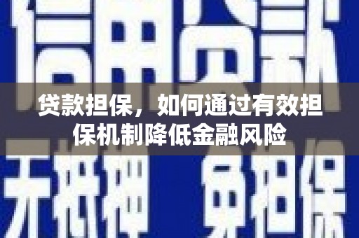 温州贷款担保，如何通过有效担保机制降低金融风险