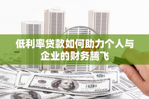 温州低利率贷款如何助力个人与企业的财务腾飞