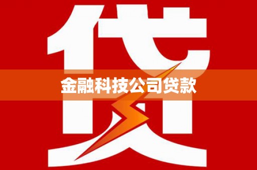 温州金融科技公司贷款