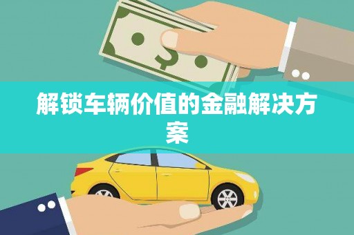 温州解锁车辆价值的金融解决方案