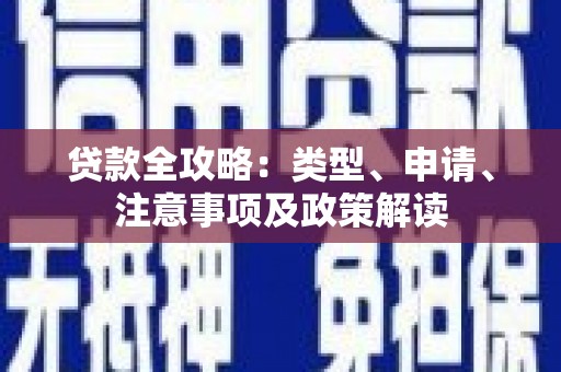 温州贷款全攻略：类型、申请、注意事项及政策解读